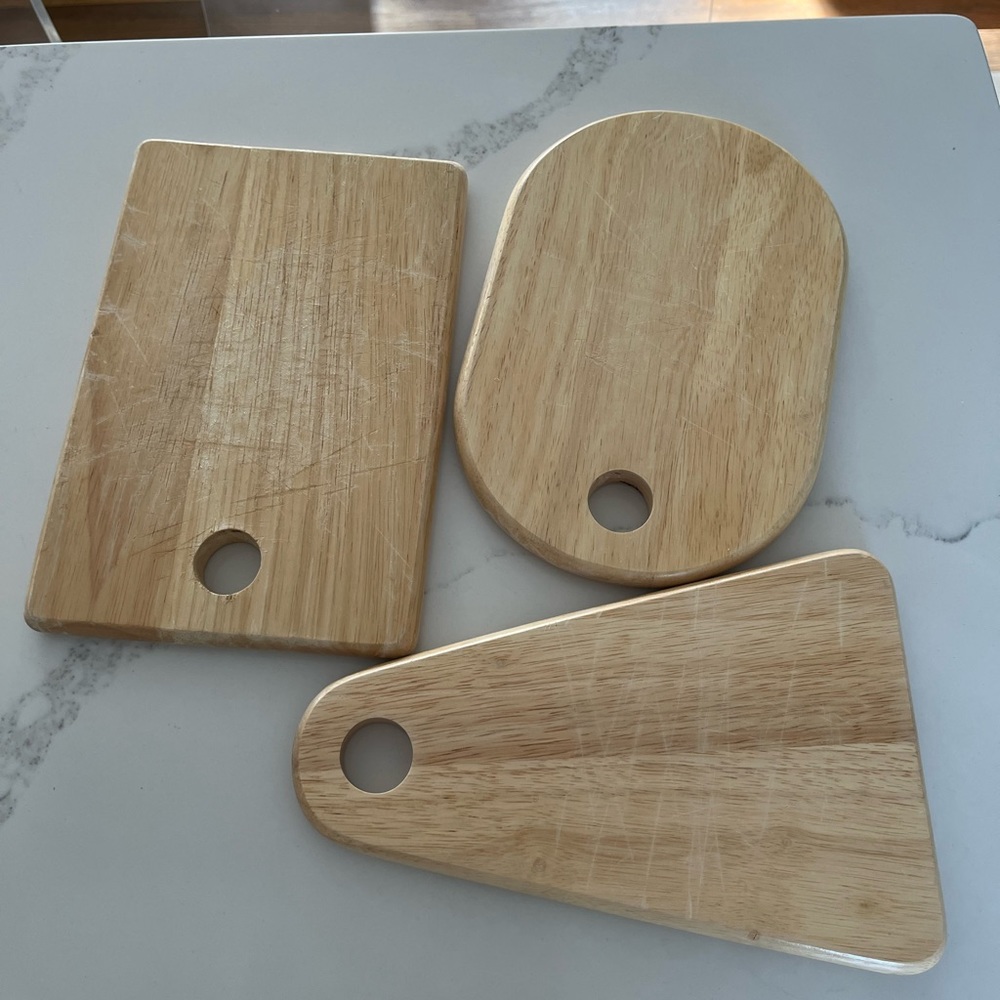 3 wood studio nova cutting boards. Gently used.